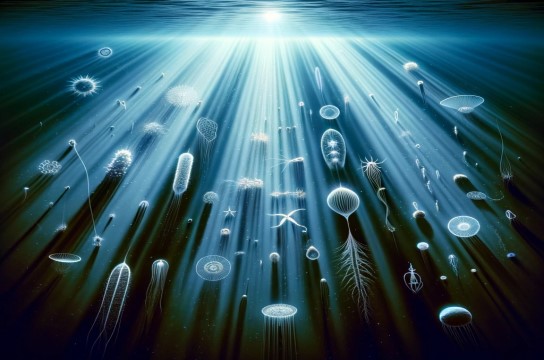 Representação do picoplâncton feita por Inteligência Artificial (Imagem: Grupo de pesquisa)