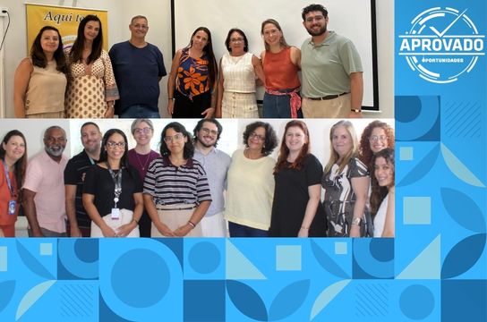 Equipes dos dois projetos reunidas para o início das atividades (Arte: Henrique Matheus)