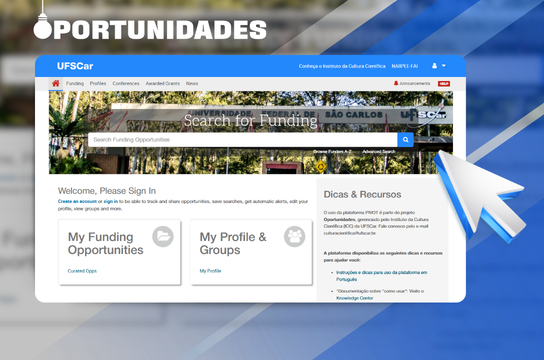 Plataforma que reúne mais de 30 mil oportunidades de financiamento (Arte: Henrique Matheus)